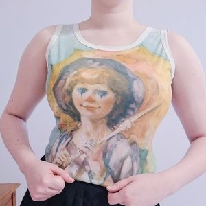 Vintage Clown Watercolor Tank Top